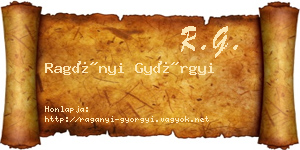 Ragányi Györgyi névjegykártya